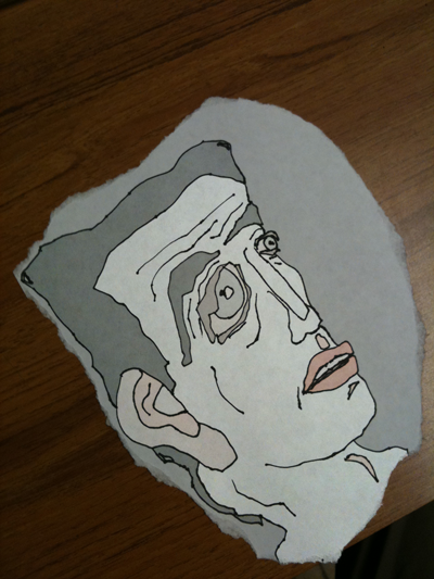 head on table