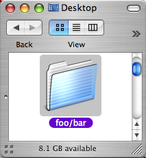 Finder will (sort of) make directories with slashes