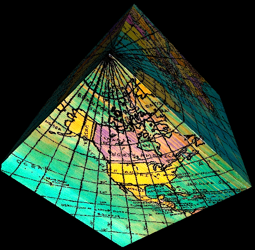 Political globe mapped to cube