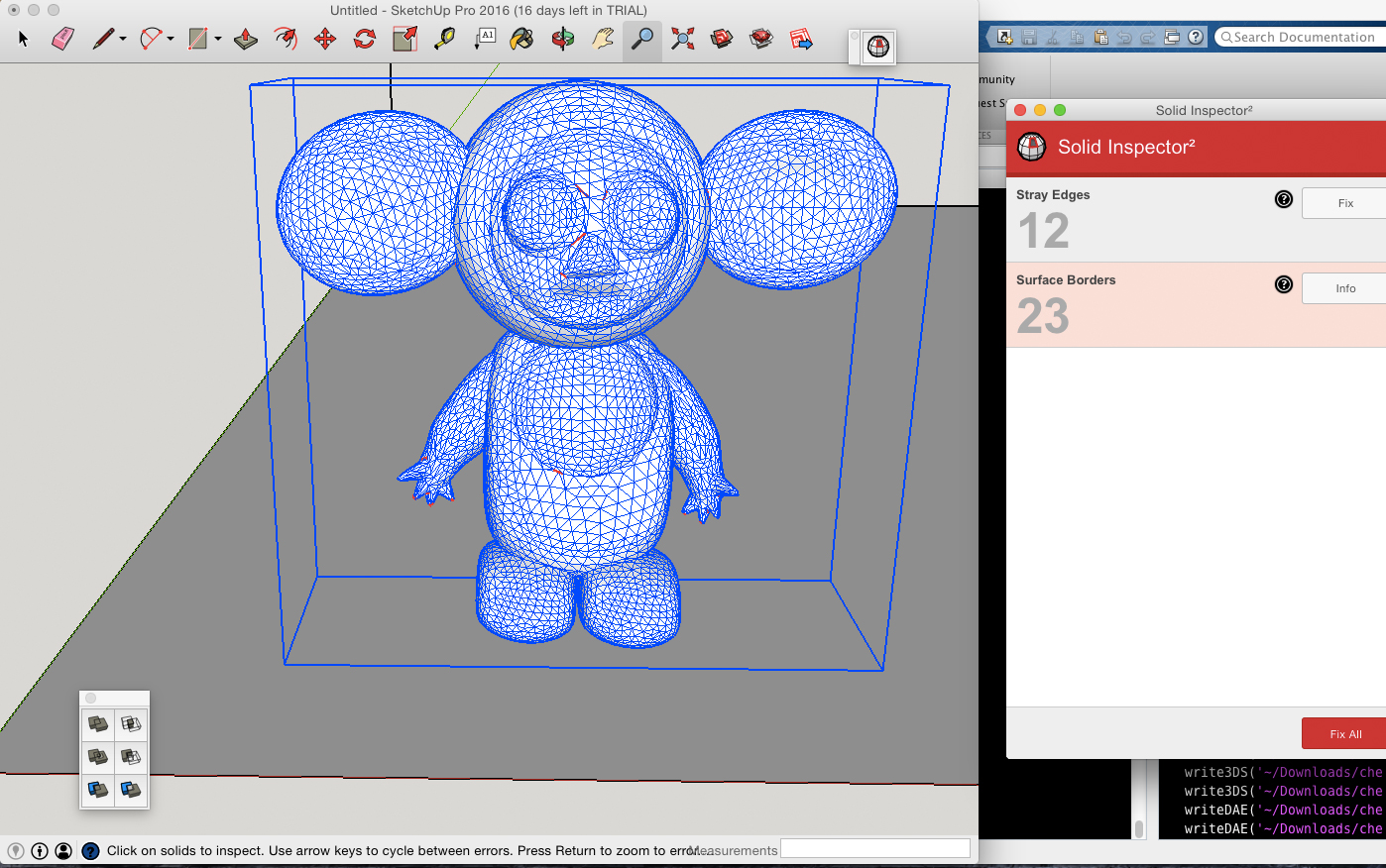 cheburashka imported into sketchup with missing faces