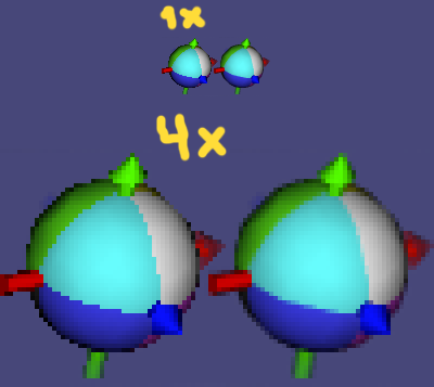 with and without anti-aliasing