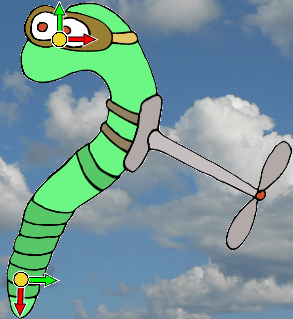 worm animation with correct transparency over clouds
